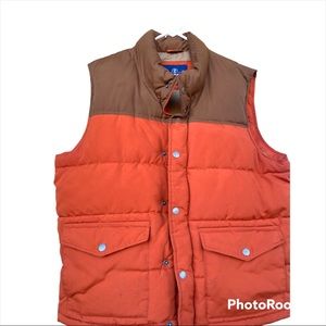 Old Navy  Two Tone Puffer Vest Orange/Brown Color Size Large